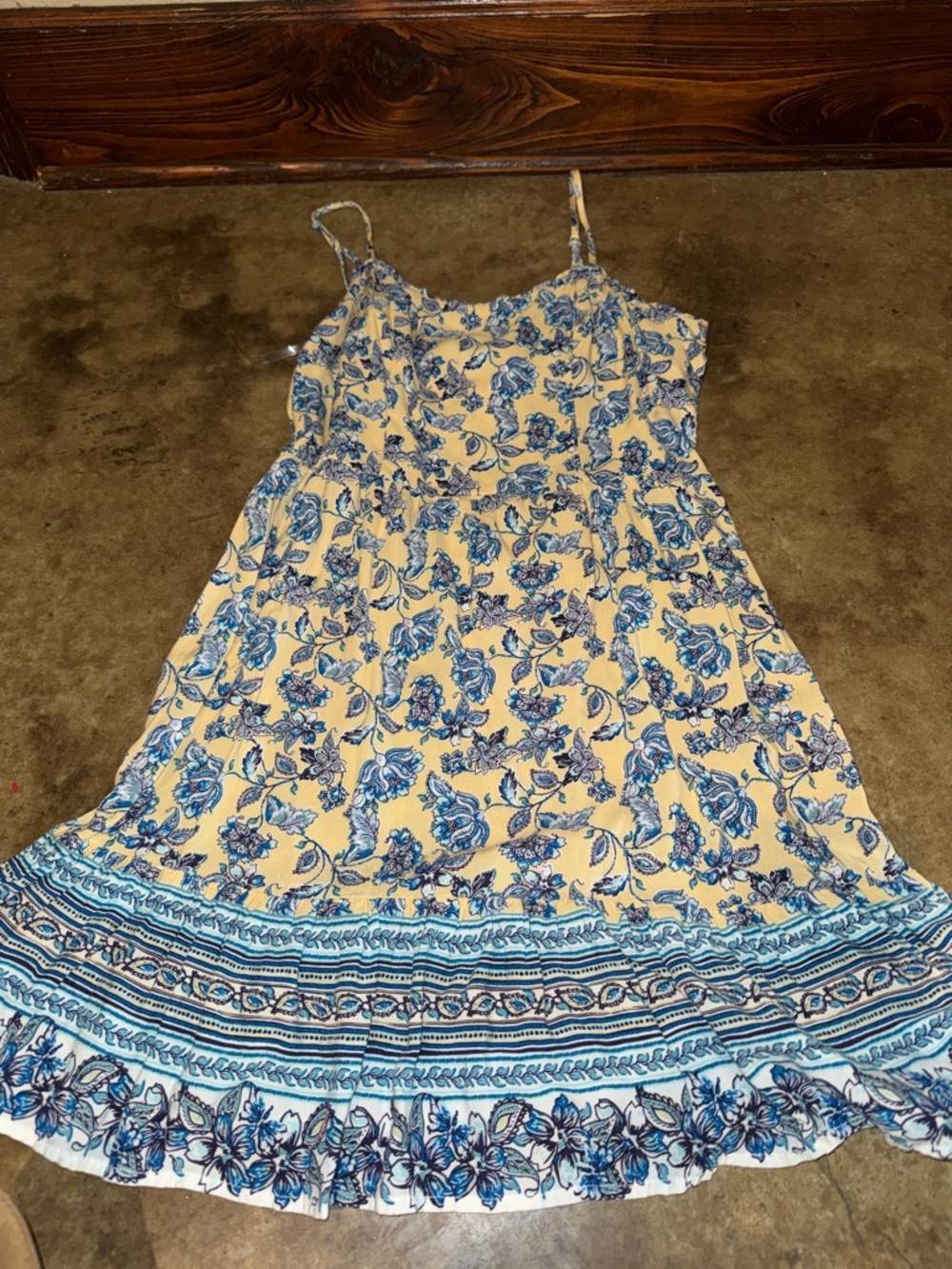BeBop Blue Floral Spaghetti-Strap Maxi Dress